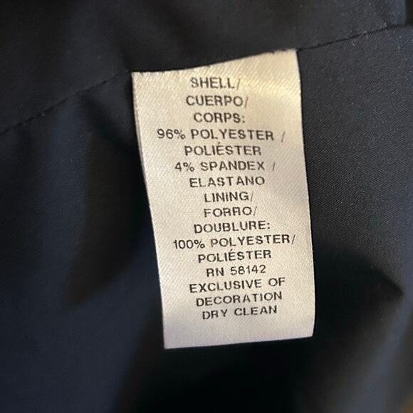 Maggy London Navy Sheath Dress with Crochet Trim and Pockets - Picture 6 of 9